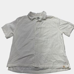 Men's Good Times & Sunny Days Shirt - Cream With Embroidery-Size L Vacation‎
